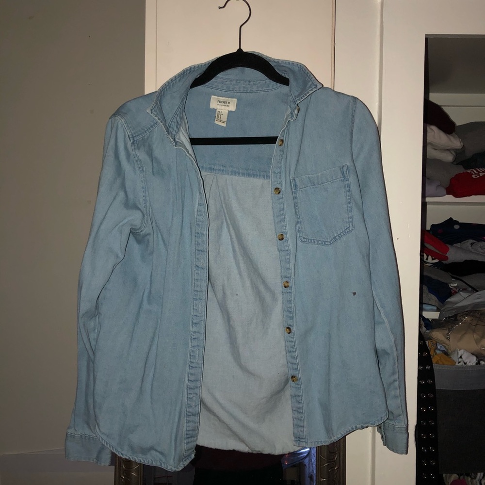forever 21 denim cardigan